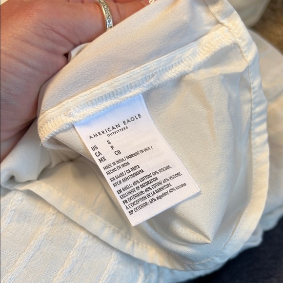 AMERICAN EAGLE WOMEN WHITE LACE SHORT-SLEEVE MIDI DRESS Boho lace top SZ SM - Picture 5 of 10